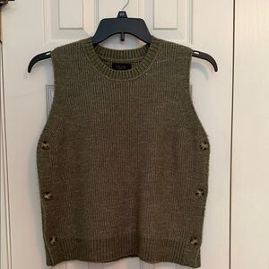 RACHEL Rachel Roy Olive Green Knit Sleeveless Crew Neck Sweater Vest M EUC